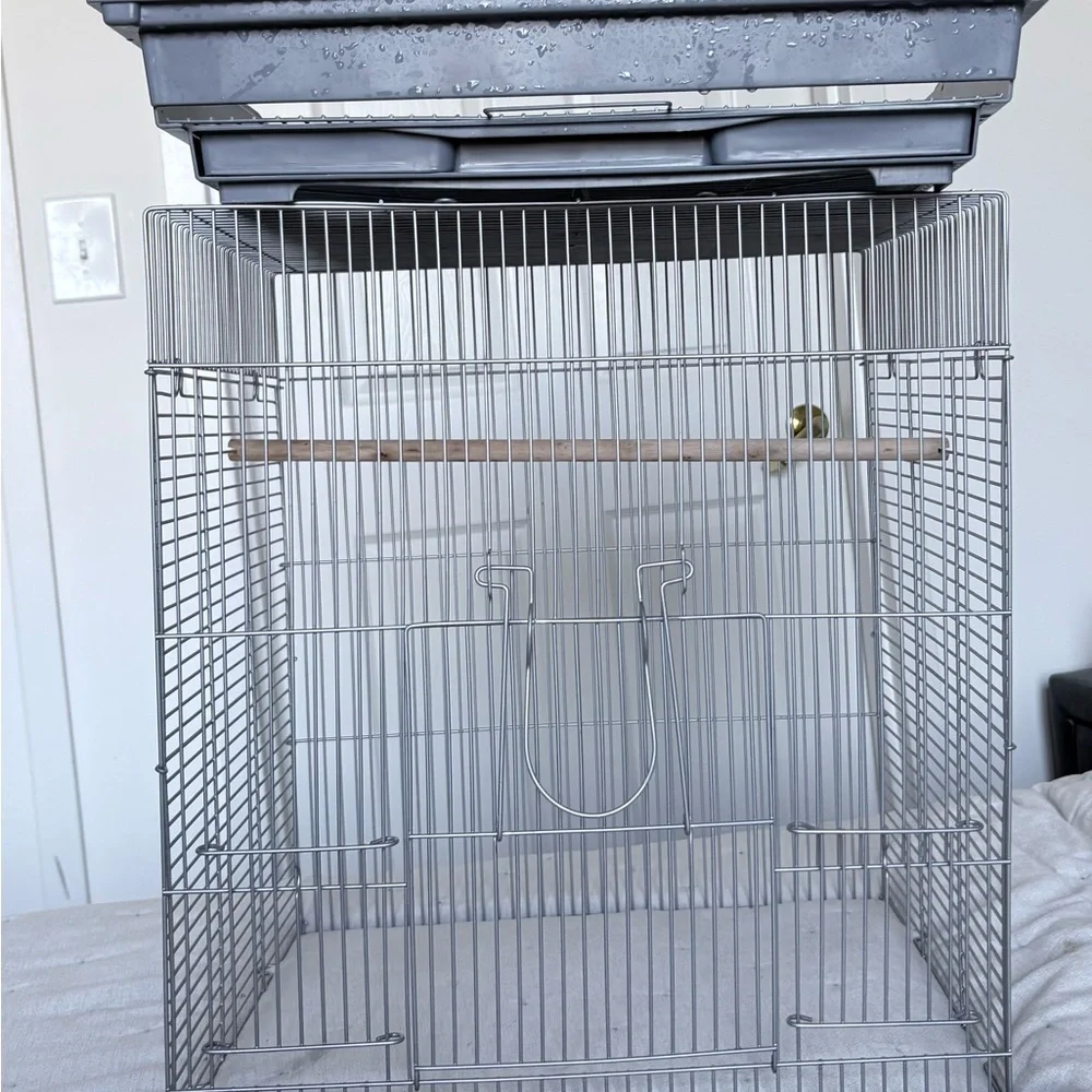 Spacious Gray Bird Cage